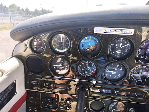 Pilots side altitude, level and turning instruments.